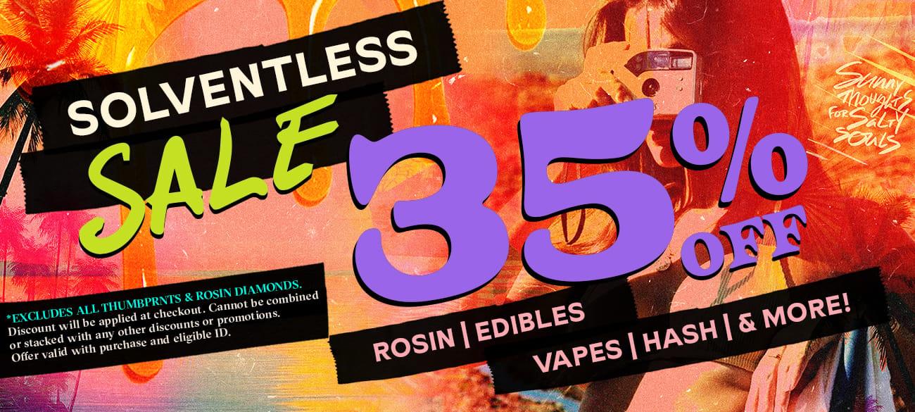 35% Off Solventless Sale & More - Cannabis deal image