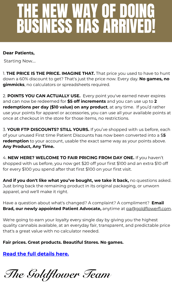 Fair Pricing and Points for Discounts - Cannabis deal image