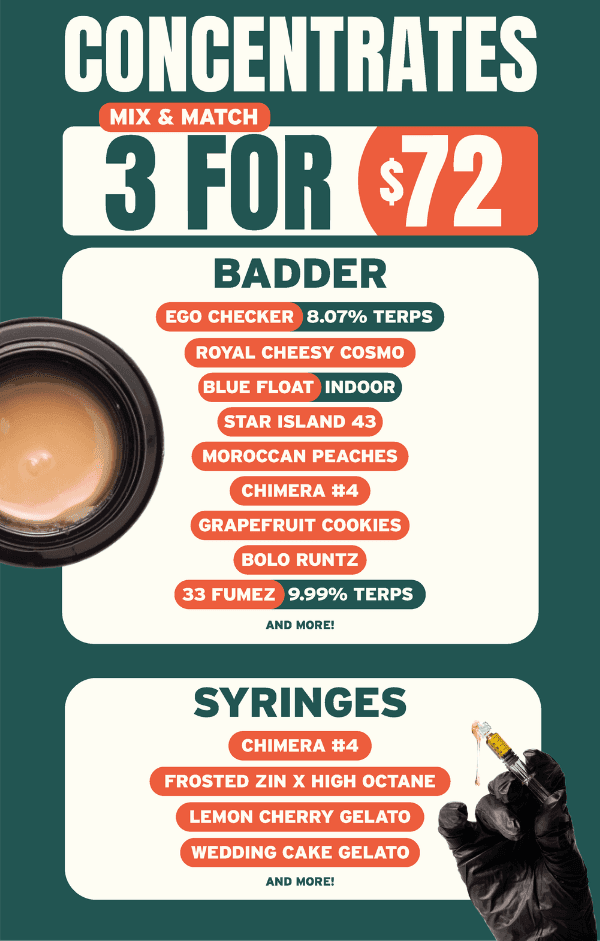 3 for $72 Mix & Match Concentrates - Cannabis deal image