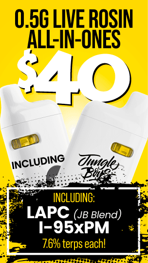 0.5G Live Rosin All-In-Ones for $40 - Cannabis deal image