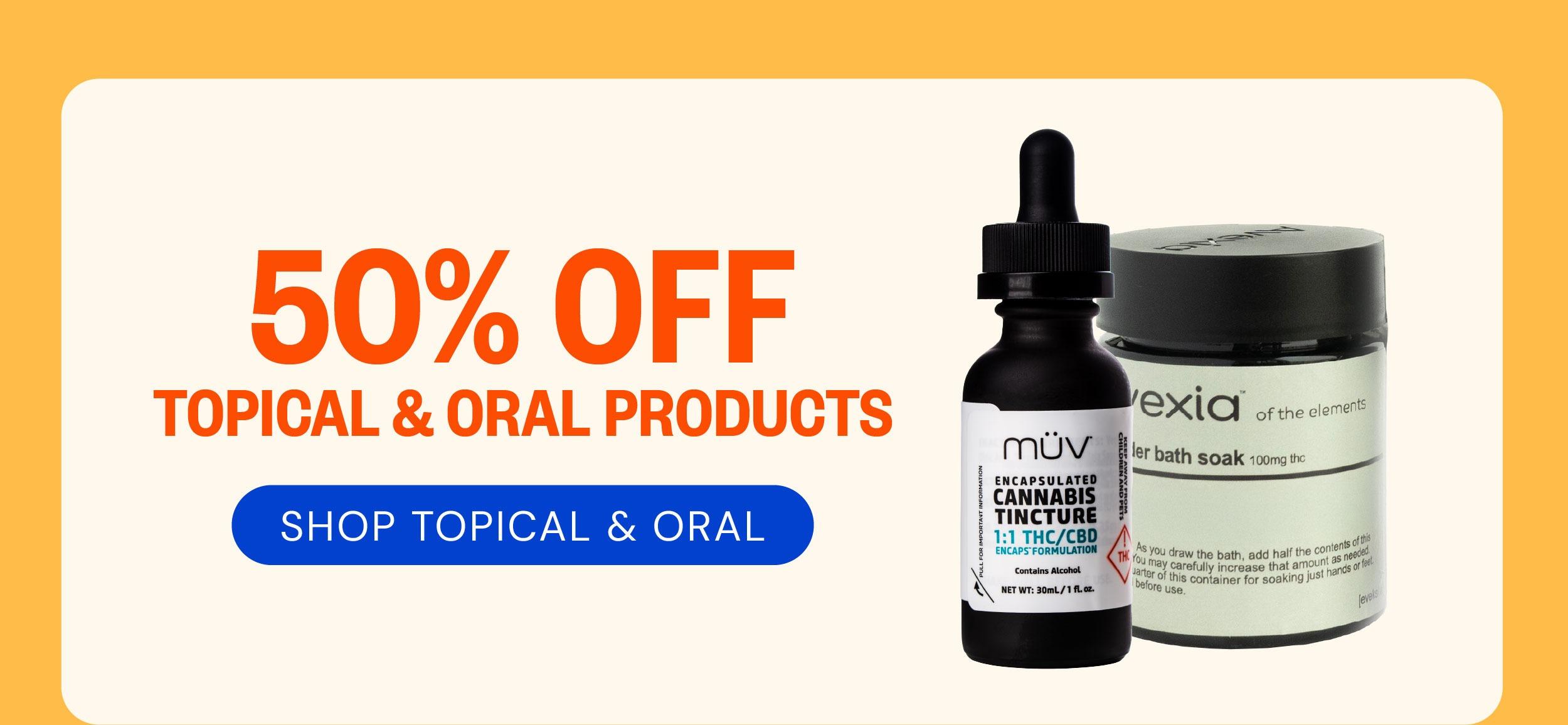 50% Off Topical & Oral Products - Cannabis deal image