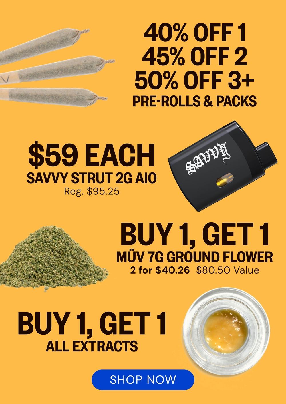 Pre-Roll, Flower, and Extract Deals - Cannabis deal image