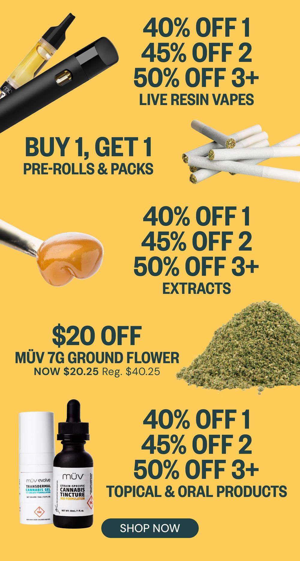 Tiered Discounts on Vapes, Extracts, and More - Cannabis deal image