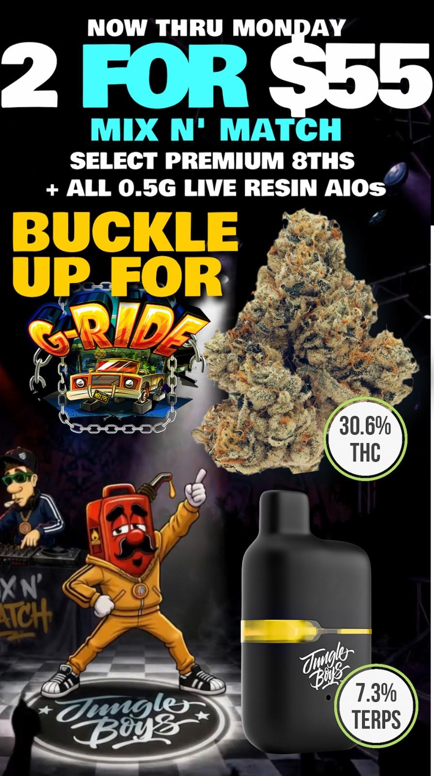 2 For $55 Mix N' Match Select Premium 8ths & Live Resin AIOS - Cannabis deal image