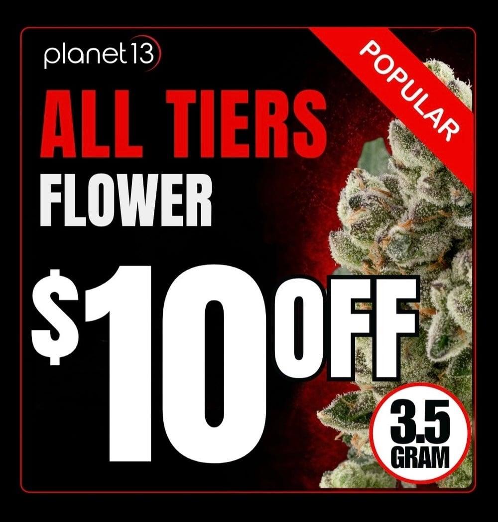 All Tiers Flower $10 Off 3.5g - Cannabis deal image
