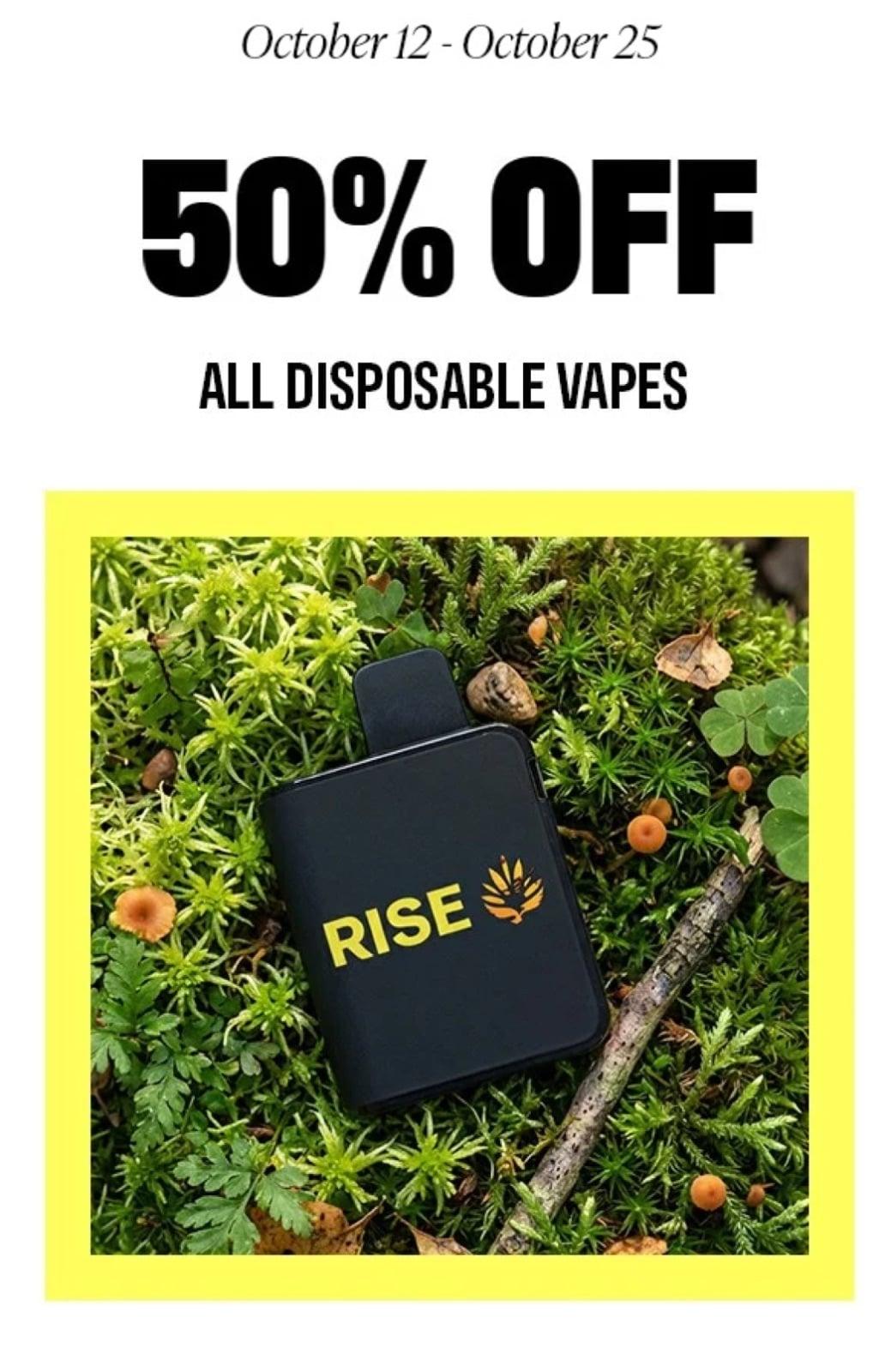 50% Off All Disposable Vapes - Cannabis deal image