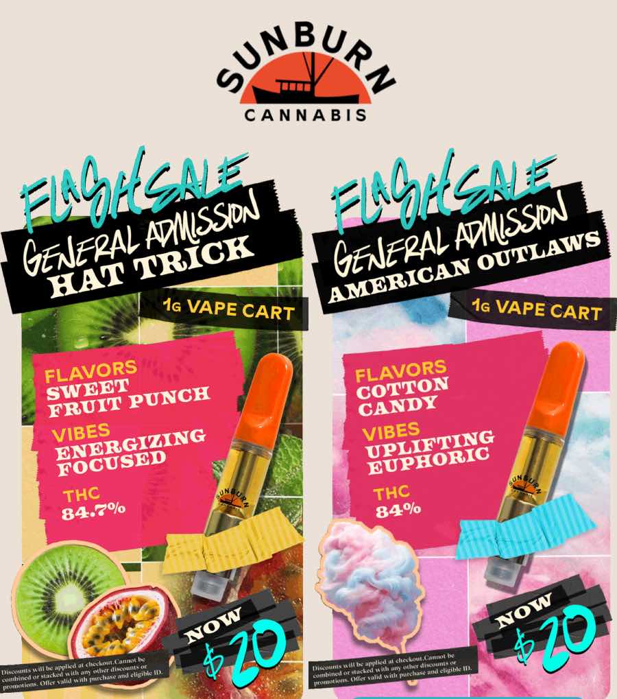 Flash Sale: 1G Vape Carts Now $20! - Cannabis deal image