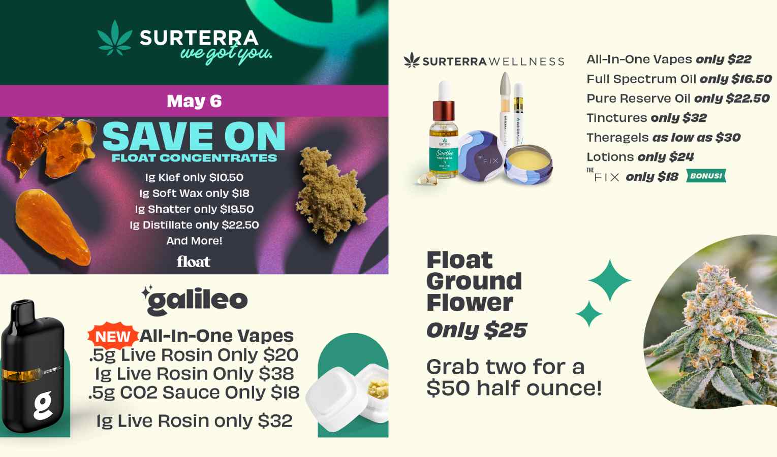 Float Concentrates, Vapes, Flower & More Deals - Cannabis deal image