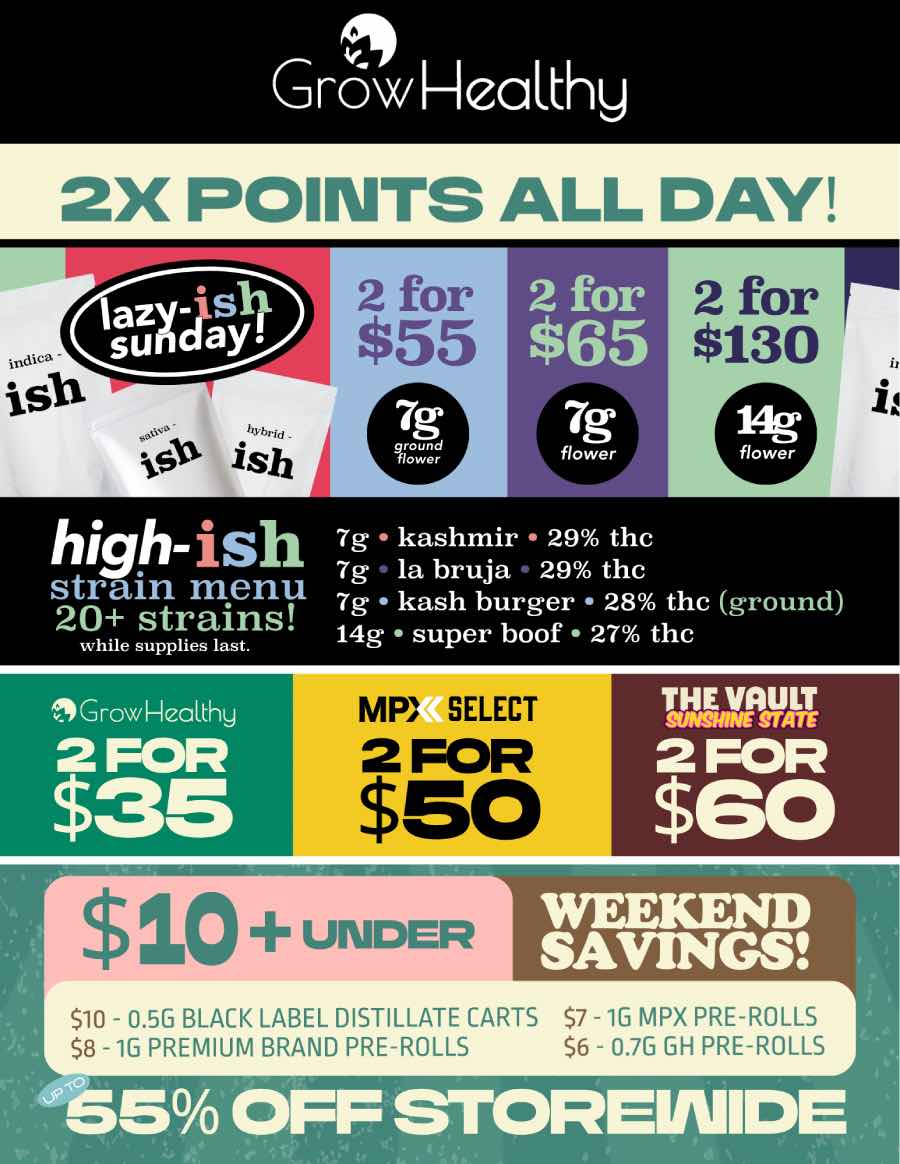 2X Points & Deep Discounts Storewide! - Cannabis deal image