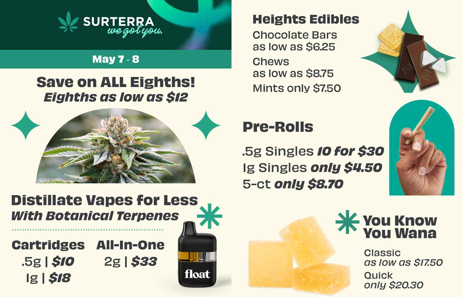 Eighths as low as $12 & Vape Deals - Cannabis deal image