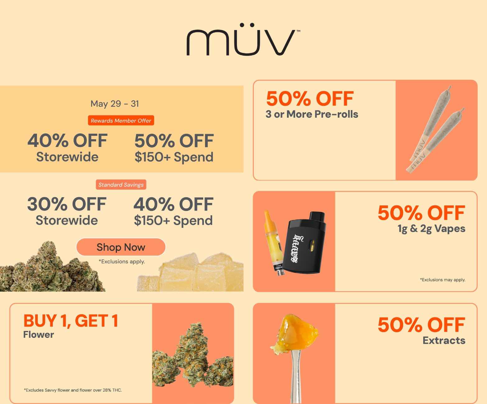 Memorial Day Deals: BOGO Flower & 50% Off Select Items - Cannabis deal image
